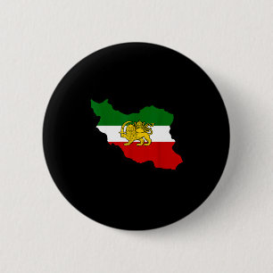 Iran Kart Löwe Und Sonne Persiska Pahlavi Flagga Knapp