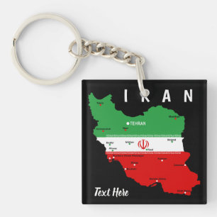 Iran Kart med flagga och emblem