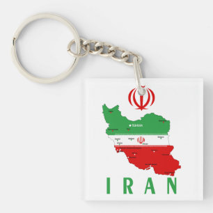 Iran Kart med flagga och emblem