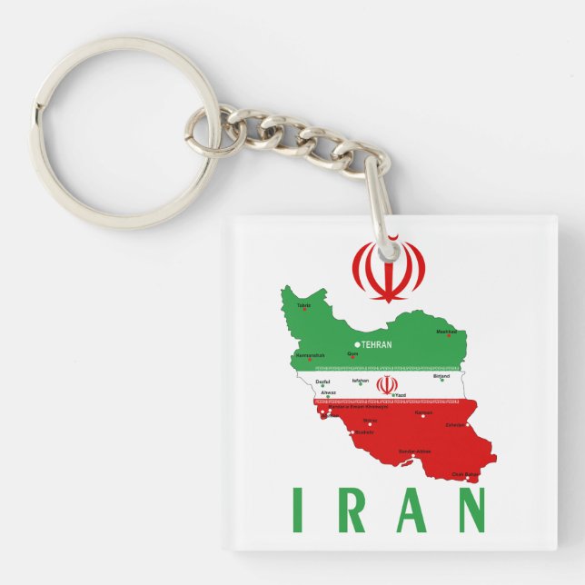 Iran Kart med flagga och emblem (Framsidan)
