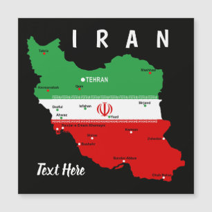 Iran Karta med flagga och emblem