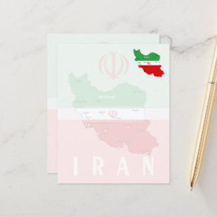 Iran Karta med flagga och emblem