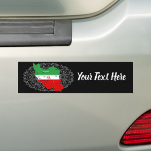 Iran karta med flagga och emblem bildekal