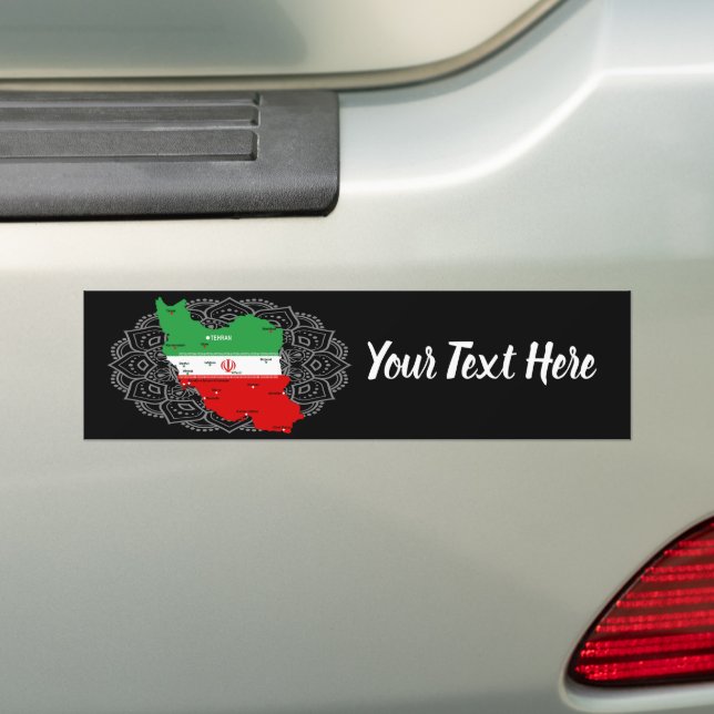 Iran karta med flagga och emblem bildekal (På Bil)
