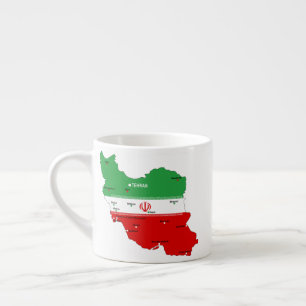 Iran Karta med Flagga och Emblem Espressomugg