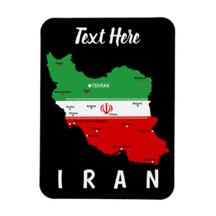 Iran Karta med flagga och emblem Magnet