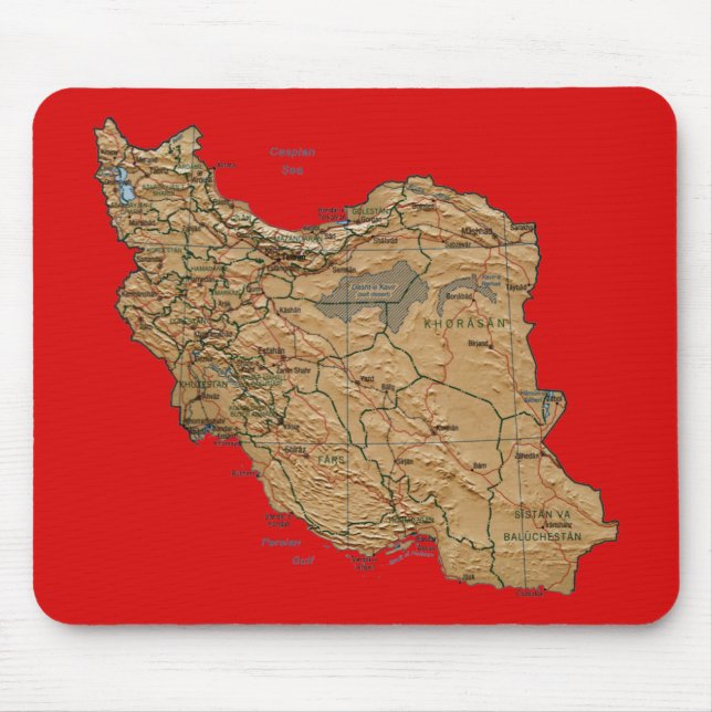Iran karta Mousepad Musmatta (Framsidan)