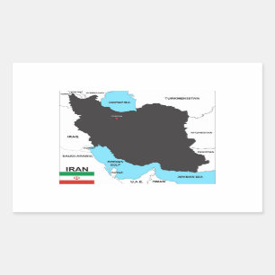 Iran land karta flagga rektangulärt klistermärke