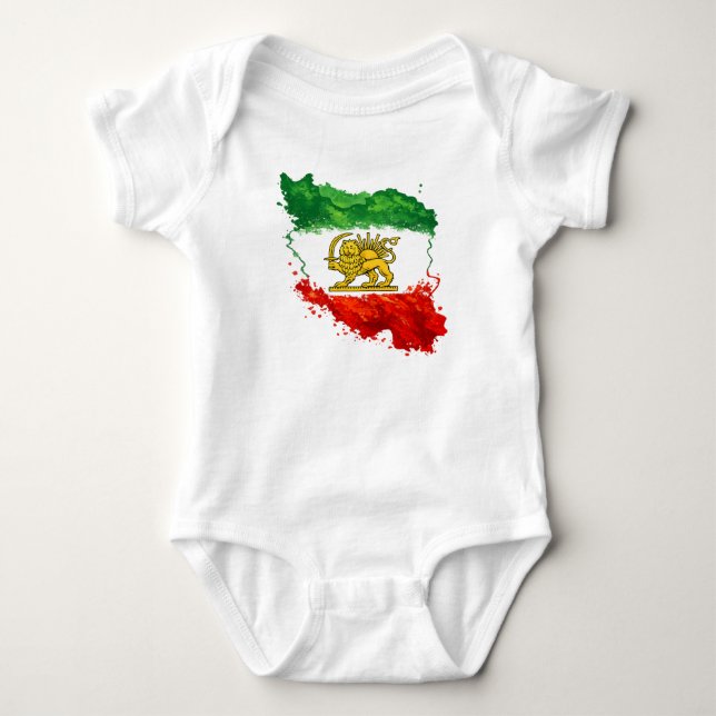 Iran Lejon & Sol Bebis | Persiska Shir o Khors T Shirt (Framsida)