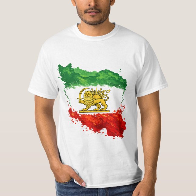 Iran Lejon & Sol T-Shirt | Persiska Shir o Khorshi (Framsida)