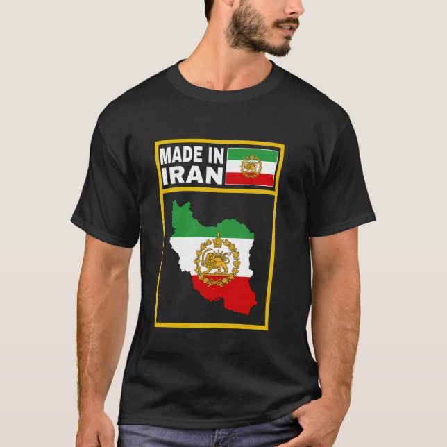 Iran Lejona Sol Flagga,Iran,Persiska,Iran karta,Fl T Shirt (Framsida)