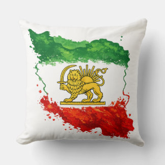 Iran Lion & Sun Throw Pillow | Persian Shir o Khor Kudde