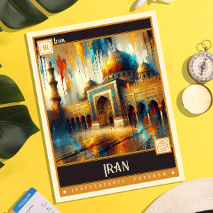 Iran Måla Vintage Vykort