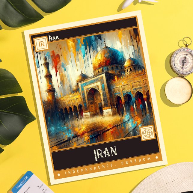 Iran | Måla Vintage Vykort (Skapare uppladdad)