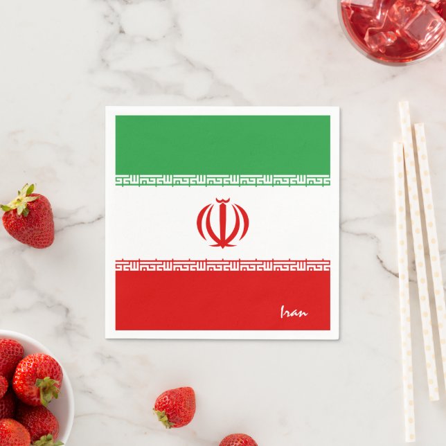 Iran och Iranska Flagga party mode /sportfantast Pappersservett (Insitu)