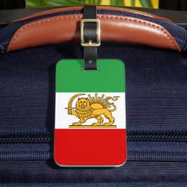 Iran, persiska flagga med Lejon, Shah of Iran Bagagebricka
