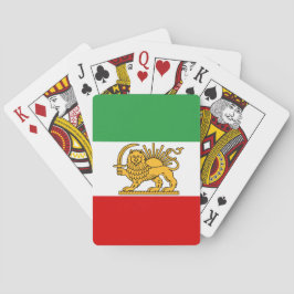 Iran, persiska flagga med Lejon, Shah of Iran Casinokort