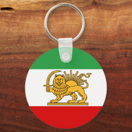 Iran, persiska flagga med Lejon, Shah of Iran Nyckelring