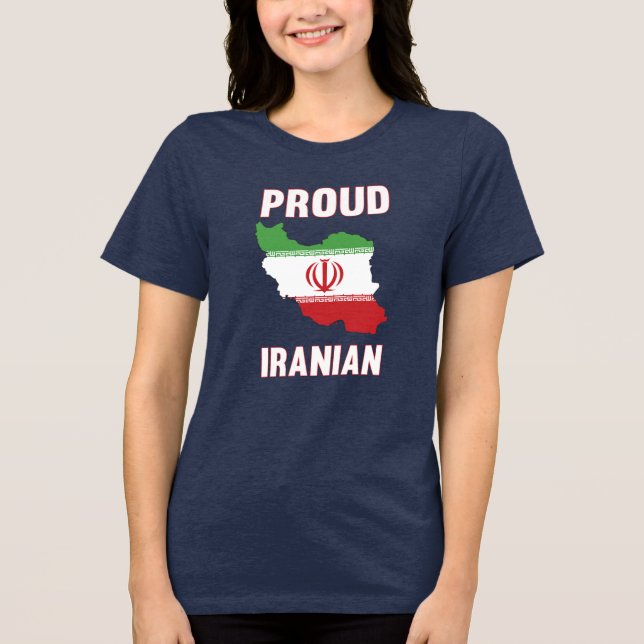 Iran Proud Iranian Flagga Karta Pride T Shirt (Framsida)