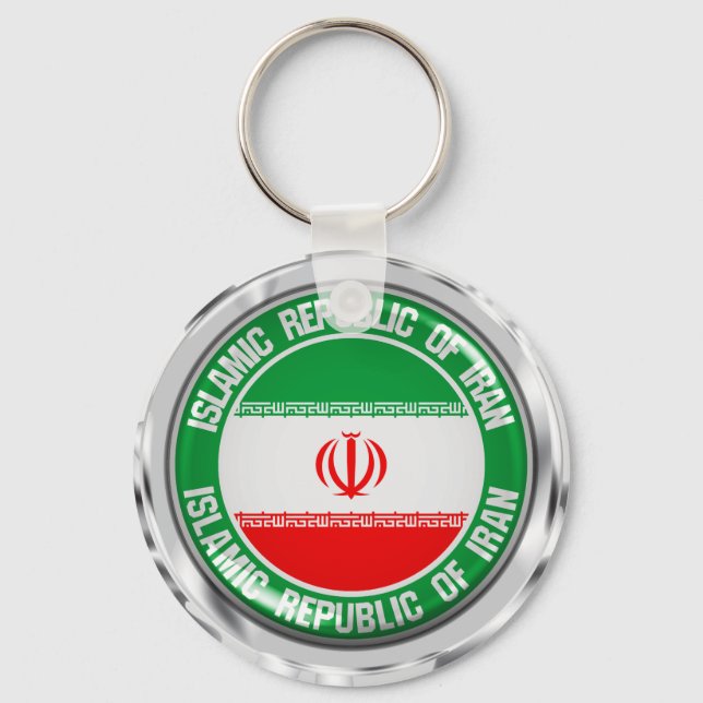 Iran Round Emblem Nyckelring (Framsida)