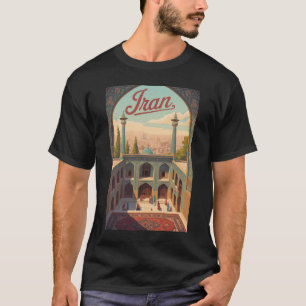 Iran Siluett Illustration Resa Konst Vintage T Shirt