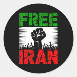 Iran Symbol Flag Hjärtklappning Frihet Runt Klistermärke