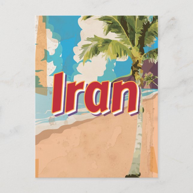 Iran Vintage resemaffisch Vykort (Framsida)