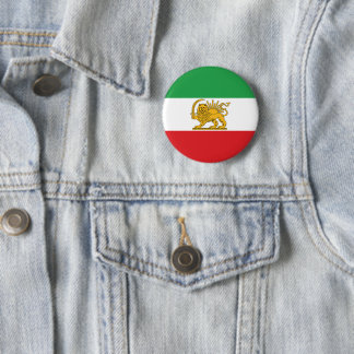 Iranflaggans lejon och sol Shah av Iran Flagga Kna Knapp