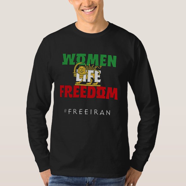 Iranian Flag nohijab Support Women of Iran LION SU T Shirt (Framsida)