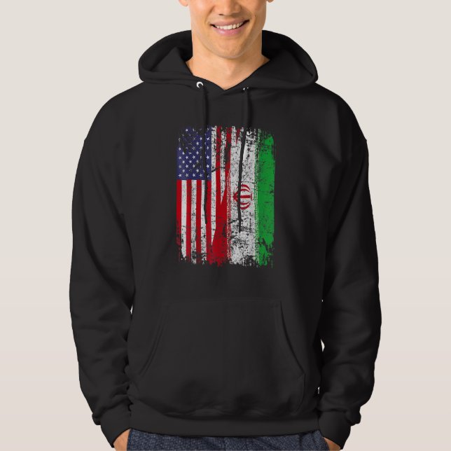 IRANIAN ROOTS Halamerikanska Flagga IRAN FLAGGA Hoodie (Framsida)
