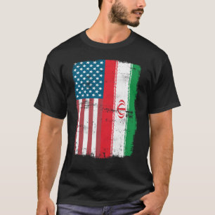  IRANIAN ROOTS Halamerikanska Flagga USA IRAN FLAG T Shirt