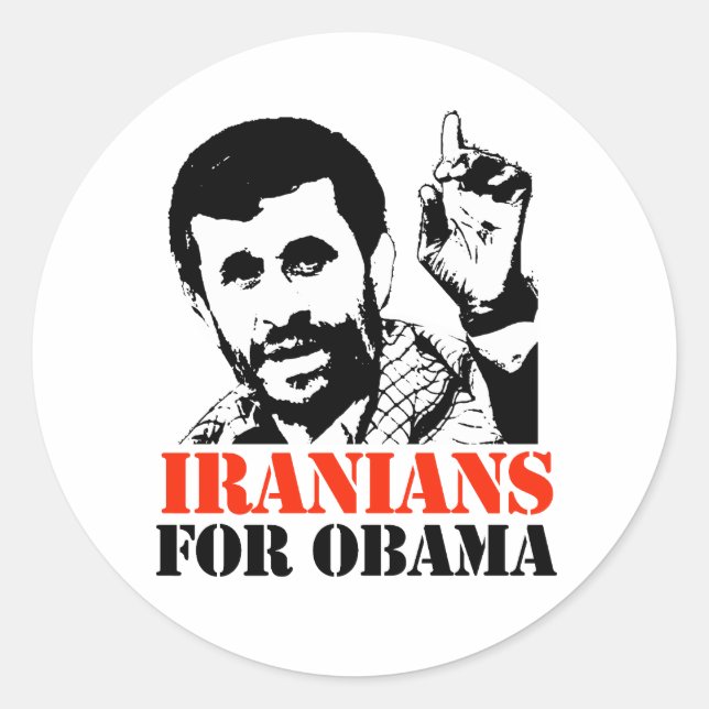 IRANIANER FOR OBAMA RUNT KLISTERMÄRKE (Framsida)