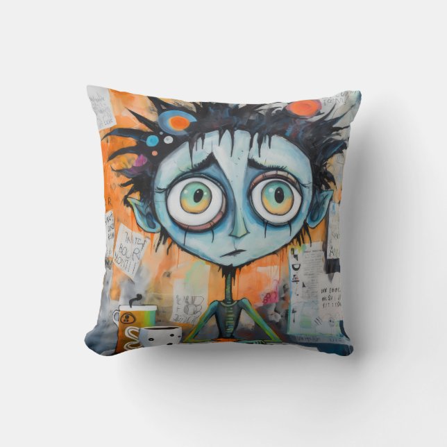 Iranovan bläckhorn måndag morgon nyckfullhet kudde (Framsida)