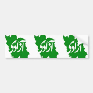 Irans Bumper Sticker Karta, TRE Azadi (frihet) Bildekal