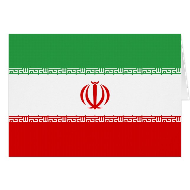 Irans flagga hälsningskort (Framsidan Horizontal)