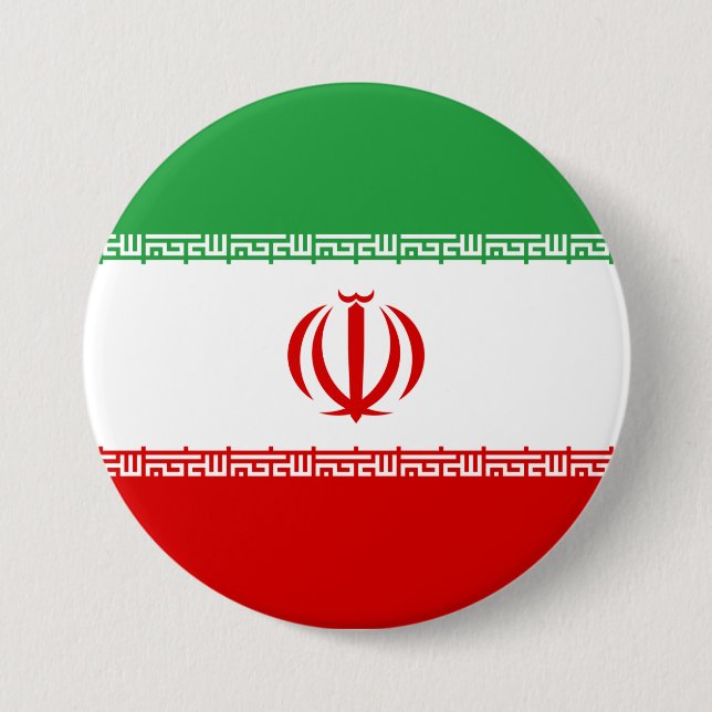 Irans flagga (Iran) (Persiska) Knapp (Framsida)