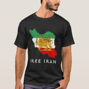 Irans Flagga Karta Lejona Sol Sword Free Iran Supp T Shirt