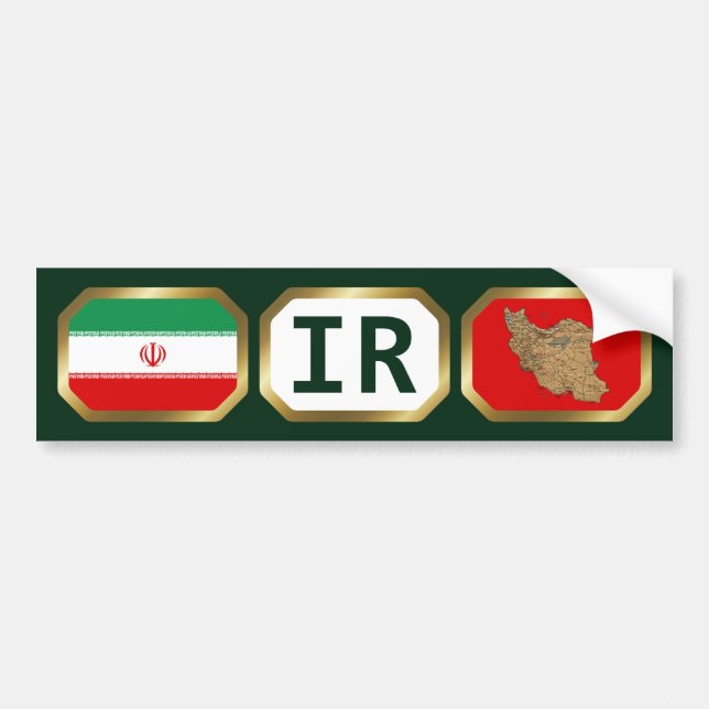Irans flagga kartkod dekal (Framsidan)