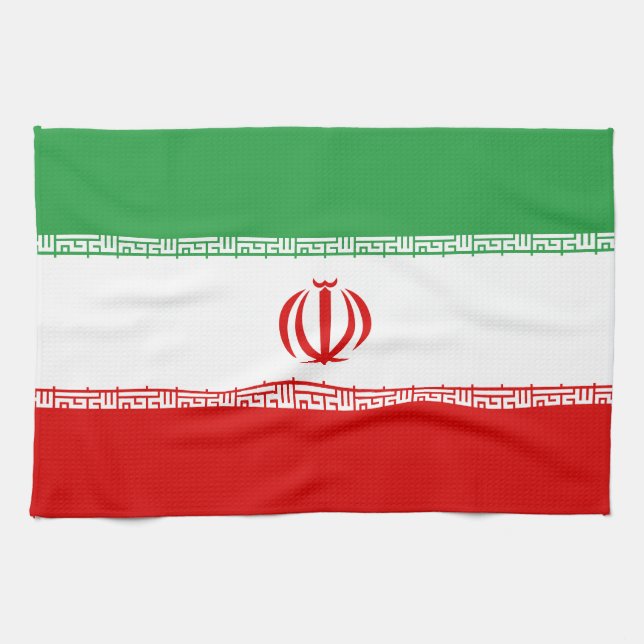 Irans flagga kökshandduk (Horisontell)