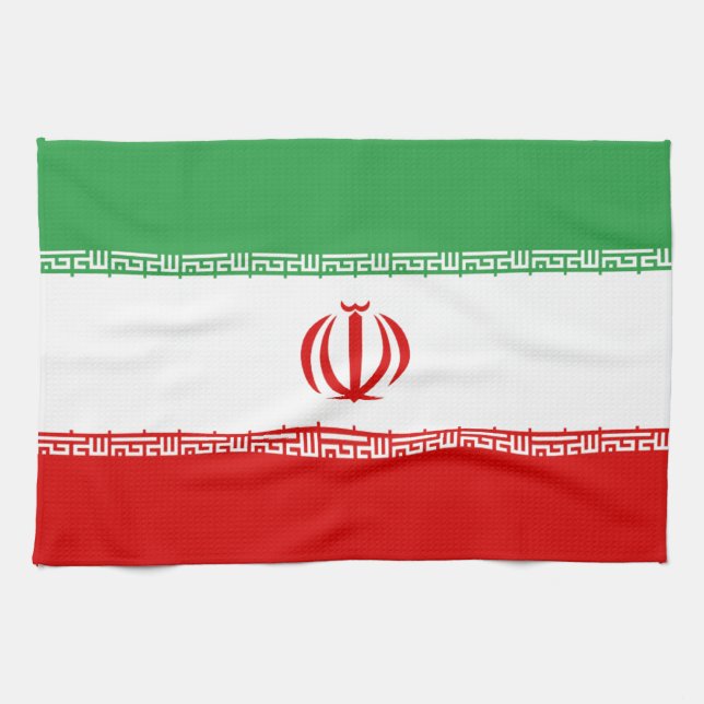 Irans flagga kökshandduk (Horisontell)