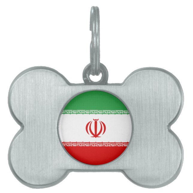 Irans flagga namnbricka husdjur (Framsidan)