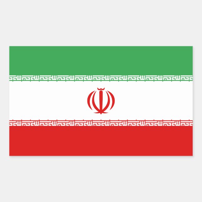 Irans flagga rektangulärt klistermärke (Framsida)