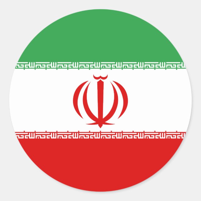 Irans flagga runt klistermärke (Framsida)