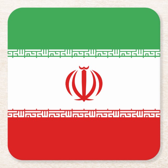 Irans flagga underlägg papper kvadrat (Framsidan)