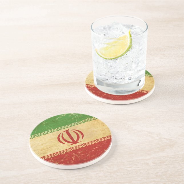Irans flagga vintage design underlägg (Sidan)