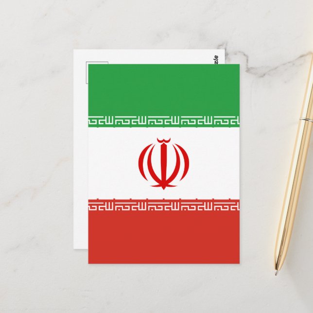 Irans flagga vykort (Fram/Back In Situ)