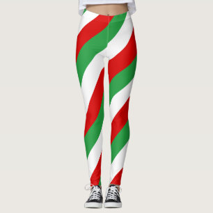 Irans nationella Flagga Färg diagonal strimlad Leggings