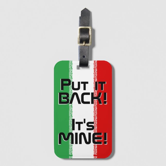 Irans nationella Flagga Funny Patriotic Bagagebricka (Framsida vertikal)
