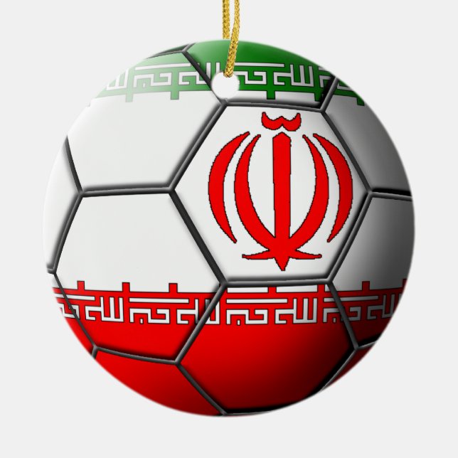 Iransk fotbollprydnad julgransprydnad keramik (Framsidan)