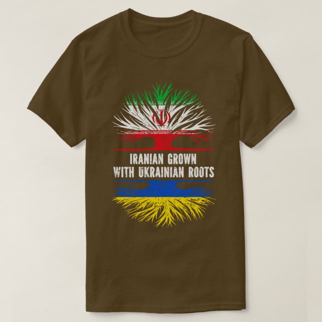 Iransk grodd med ukrainska rötter Flagga T Shirt (Design framsida)